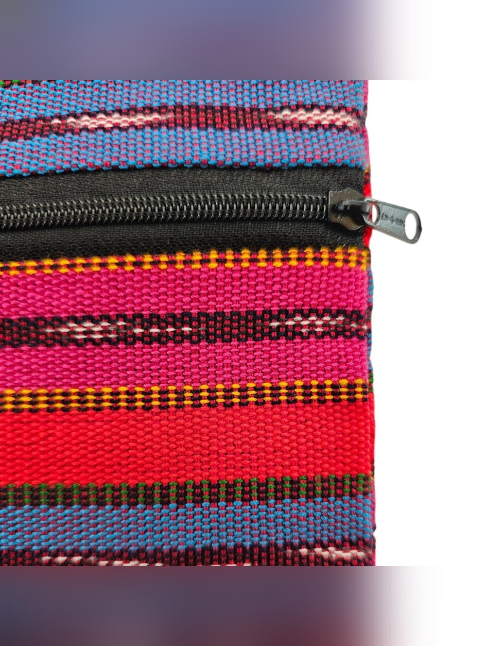 El Salvador Crossbody Embroidered Floral Serape Shoulder Purse 2 Zippers NEW - Picture 4 of 5